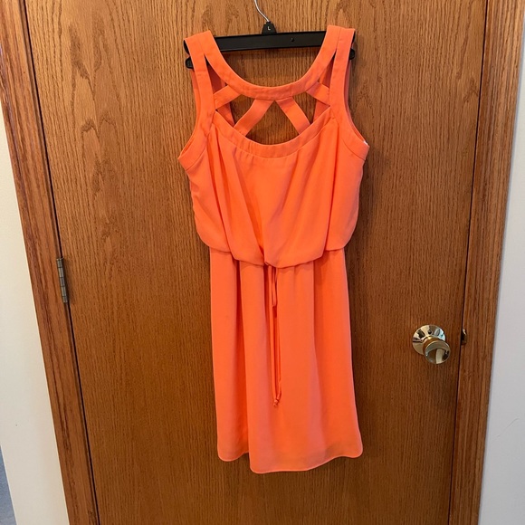 Bisou Bisou Dresses & Skirts - Bisou Bisou Orange Cinch Waist Dress 2